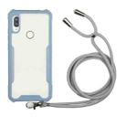 For Huawei Y6 Prime (2019) / Y6s Acrylic + Color TPU Shockproof Case with Neck Lanyard(Milk Grey) - 1