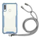 For Huawei Y7p Acrylic + Color TPU Shockproof Case with Neck Lanyard(Milk Grey) - 1