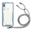 For Huawei Y9 Prime (2019) Acrylic + Color TPU Shockproof Case with Neck Lanyard(Milk Grey) - 1
