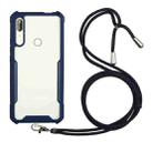 For Huawei Y9 Prime (2019) Acrylic + Color TPU Shockproof Case with Neck Lanyard(Dark Blue) - 1