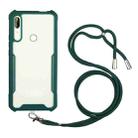 For Huawei Y9 Prime (2019) Acrylic + Color TPU Shockproof Case with Neck Lanyard(Dark Green) - 1