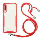 For Huawei Y9s Acrylic + Color TPU Shockproof Case with Neck Lanyard(Red) - 1
