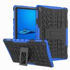 For Huawei MediaPad M5 Lite 10.1 inch Tire Texture Shockproof TPU+PC Protective Case with Holder(Blue) - 1