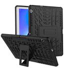 For Huawei MediaPad T3 10 Tire Texture Shockproof TPU+PC Protective Case with Holder(Black) - 1