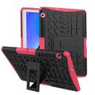 For Huawei MediaPad T3 10 Tire Texture Shockproof TPU+PC Protective Case with Holder(Pink) - 1