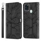 For Samsung Galaxy A21s Life of Tree Embossing Pattern Horizontal Flip Leather Case with Holder & Card Slot & Wallet & Photo Frame & Lanyard(Black) - 1