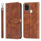 For Samsung Galaxy A21s Life of Tree Embossing Pattern Horizontal Flip Leather Case with Holder & Card Slot & Wallet & Photo Frame & Lanyard(Brown) - 1