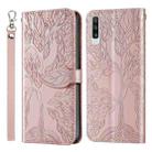 For Samsung Galaxy A70 Life of Tree Embossing Pattern Horizontal Flip Leather Case with Holder & Card Slot & Wallet & Photo Frame & Lanyard(Rose Gold) - 1