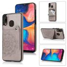 For Samsung Galaxy A20 / A30 Embossed Pattern PU + TPU Protective Case with Holder & Wallet & Card Slots(Grey) - 1