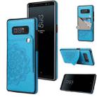 For Samsung Galaxy Note 8 Embossed Pattern PU + TPU Protective Case with Holder & Wallet & Card Slots(Blue) - 1