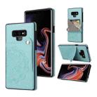 For Samsung Galaxy Note9 Embossed Pattern PU + TPU Protective Case with Holder & Wallet & Card Slots(Green) - 1