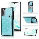 For Samsung Galaxy Note10 Embossed Pattern PU + TPU Protective Case with Holder & Wallet & Card Slots(Green) - 1