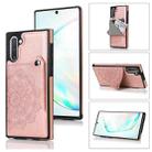 For Samsung Galaxy Note10 Embossed Pattern PU + TPU Protective Case with Holder & Wallet & Card Slots(Rose Gold) - 1