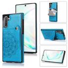 For Samsung Galaxy Note10 Embossed Pattern PU + TPU Protective Case with Holder & Wallet & Card Slots(Blue) - 1
