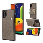 For Samsung Galaxy Note10+ Embossed Pattern PU + TPU Protective Case with Holder & Wallet & Card Slots(Grey) - 1