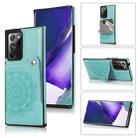 For Samsung Galaxy Note20 Ultra Embossed Pattern PU + TPU Protective Case with Holder & Wallet & Card Slots(Green) - 1