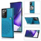 For Samsung Galaxy Note20 Ultra Embossed Pattern PU + TPU Protective Case with Holder & Wallet & Card Slots(Blue) - 1