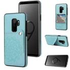 For Samsung Galaxy S9 Embossed Pattern PU + TPU Protective Case with Holder & Wallet & Card Slots(Green) - 1