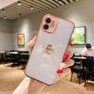 For iPhone 12 Pro Max 2 in 1 Plating TPU Protective Case with Ring Holder(Rose Gold) - 1