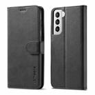 For Samsung Galaxy S21 5G LC.IMEEKE Calf Texture Horizontal Flip Leather Case with Holder & Card Slots & Wallet(Black) - 1