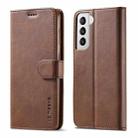 For Samsung Galaxy S21+ 5G LC.IMEEKE Calf Texture Horizontal Flip Leather Case with Holder & Card Slots & Wallet(Brown) - 1