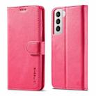For Samsung Galaxy S21+ 5G LC.IMEEKE Calf Texture Horizontal Flip Leather Case with Holder & Card Slots & Wallet(Red) - 1