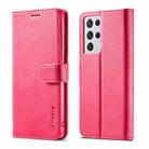 For Samsung Galaxy S21 Ultra 5G LC.IMEEKE Calf Texture Horizontal Flip Leather Case with Holder & Card Slots & Wallet(Red) - 1