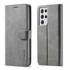 For Samsung Galaxy S21 Ultra 5G LC.IMEEKE Calf Texture Horizontal Flip Leather Case with Holder & Card Slots & Wallet(Grey) - 1