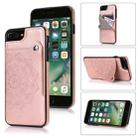 Embossed Pattern PU + TPU Protective Case with Holder & Wallet & Card Slots For iPhone 8 Plus & 7 Plus(Rose Gold) - 1
