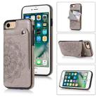 Embossed Pattern PU + TPU Protective Case with Holder & Wallet & Card Slots For iPhone SE 2020 & 8 & 7(Grey) - 1