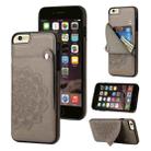 Embossed Pattern PU + TPU Protective Case with Holder & Wallet & Card Slots For iPhone 6 Plus & 6s Plus(Grey) - 1