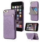 Embossed Pattern PU + TPU Protective Case with Holder & Wallet & Card Slots For iPhone 6 & 6s(Purple) - 1