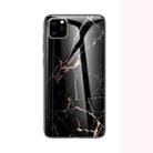 For iPhone 11 Pro Marble Glass Protective Case(Black Gold) - 1