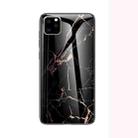 For iPhone 11 Pro Max Marble Glass Protective Case(Black Gold) - 1