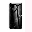 For iPhone 11 Pro Max Marble Glass Protective Case(Black) - 1