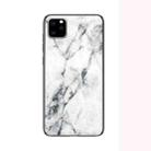 For iPhone 11 Pro Max Marble Glass Protective Case(White) - 1