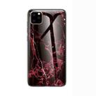 For iPhone 11 Marble Glass Protective Case(Red) - 1