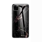 For iPhone 11 Marble Glass Protective Case(Black Gold) - 1