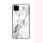 For iPhone 11 Marble Glass Protective Case(White) - 1