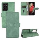 For Samsung Galaxy S21 Ultra 5G Solid Color Skin Feel Magnetic Buckle Horizontal Flip Calf Texture PU Leather Case with Holder & Card Slots & Wallet(Green) - 1