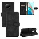 For Xiaomi Redmi Note 9 5G Solid Color Skin Feel Magnetic Buckle Horizontal Flip Calf Texture PU Leather Case with Holder & Card Slots & Wallet(Black) - 1