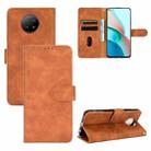 For Xiaomi Redmi Note 9 5G Solid Color Skin Feel Magnetic Buckle Horizontal Flip Calf Texture PU Leather Case with Holder & Card Slots & Wallet(Brown) - 1