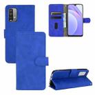 For Xiaomi Redmi Note 9 4G Solid Color Skin Feel Magnetic Buckle Horizontal Flip Calf Texture PU Leather Case with Holder & Card Slots & Wallet(Blue) - 1