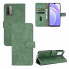 For Xiaomi Redmi Note 9 4G Solid Color Skin Feel Magnetic Buckle Horizontal Flip Calf Texture PU Leather Case with Holder & Card Slots & Wallet(Green) - 1