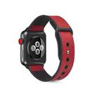 Paste Leather TPU Watch Band For Apple Watch Series 7 45mm / 6 & SE & 5 & 4 44mm / 3 & 2 & 1 42mm(Red) - 1