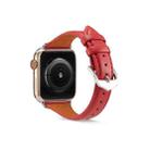 Genuine Leather Watch Band For Apple Watch Series 7 45mm / 6 & SE & 5 & 4 44mm / 3 & 2 & 1 42mm(Red) - 1