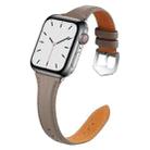 Genuine Leather Watch Band For Apple Watch Ultra 49mm / Series 8&7 45mm / SE 2&6&SE&5&4 44mm / 3&2&1 42mm(Grey) - 4