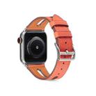 Top-grain Leather Watch Band For Apple Watch Series 8&7 41mm / SE 2&6&SE&5&4 40mm / 3&2&1 38mm(Red) - 1