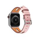 Top-grain Leather Watch Band For Apple Watch Series 8&7 41mm / SE 2&6&SE&5&4 40mm / 3&2&1 38mm(Pink) - 1