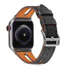 Top-grain Leather Watch Band For Apple Watch Ultra 49mm / Series 8&7 45mm / SE 2&6&SE&5&4 44mm / 3&2&1 42mm(Black) - 1